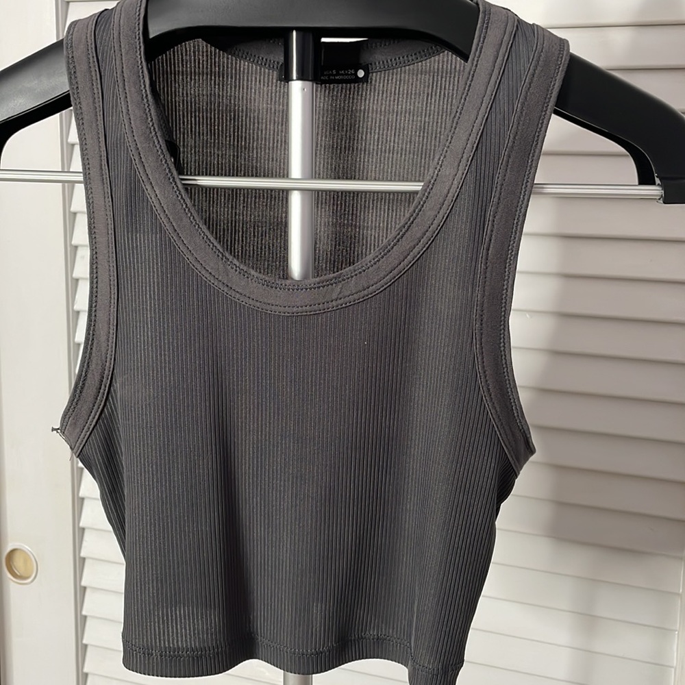 Zara bundle Crop tops S (White&Stonegrey) - Picture 4 of 7